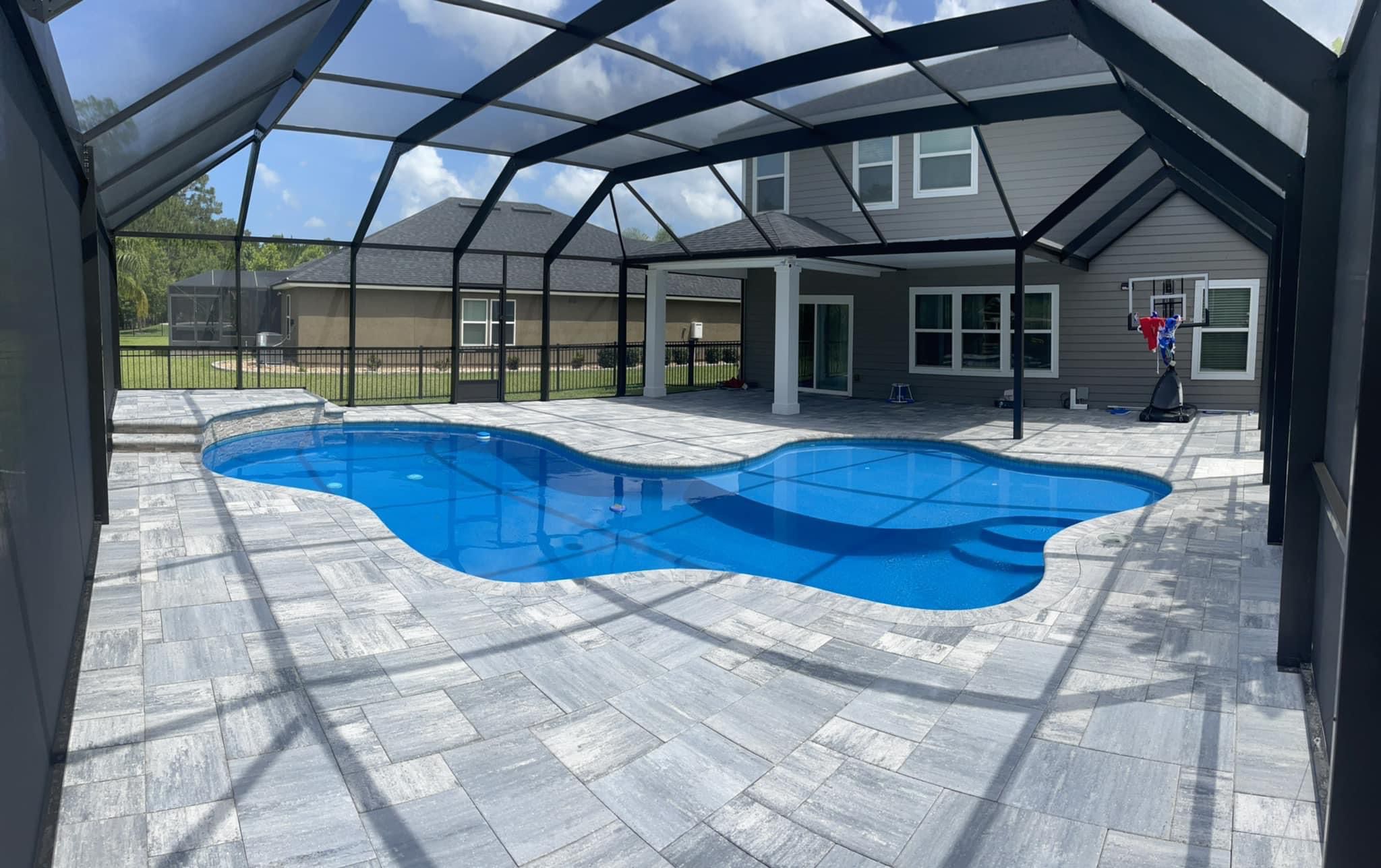 Screen enclosure installation in Jacksonville FL by LS Pavers